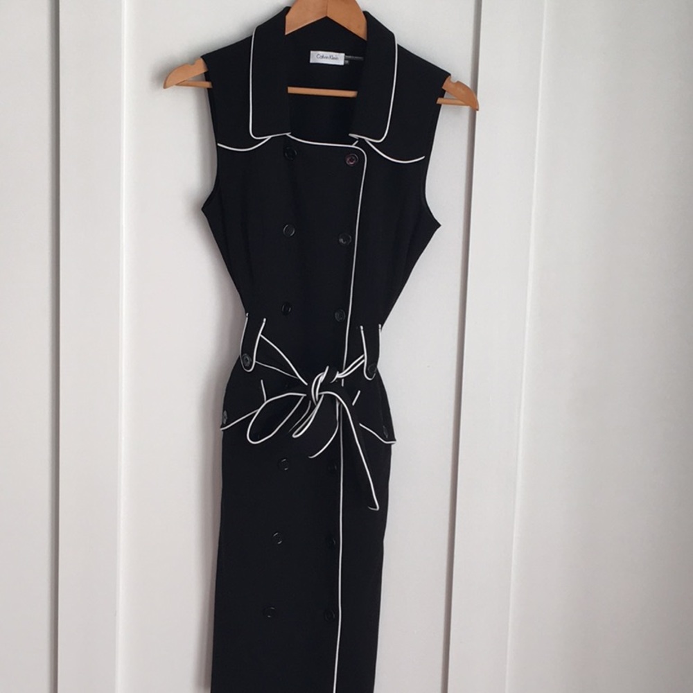 Calvin Klein Button Trench Coat Dress 10